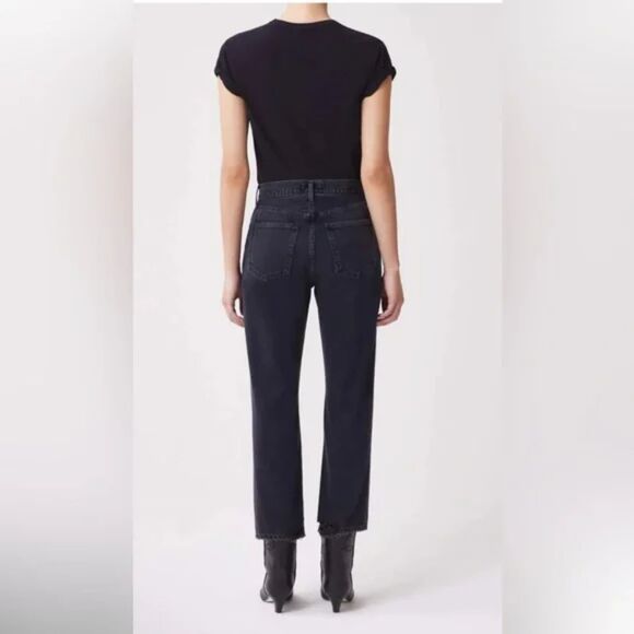 NWT AGOLDE Lana Crop Mid Rise Vintage Straight Leg Jeans in Rhyme Size 26 - Picture 2 of 10